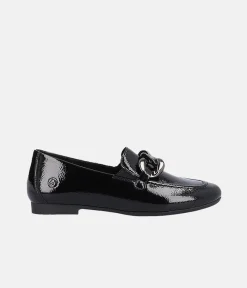 Remonte Stylish Black Patent Slip On Shoe