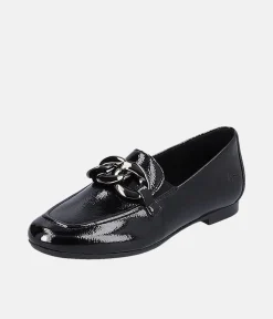 Remonte Stylish Black Patent Slip On Shoe