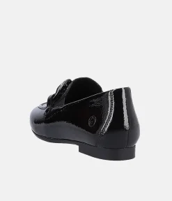Remonte Stylish Black Patent Slip On Shoe