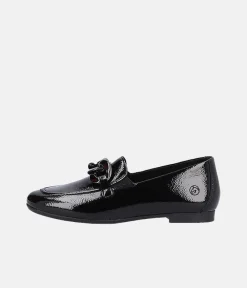 Remonte Stylish Black Patent Slip On Shoe