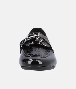 Remonte Stylish Black Patent Slip On Shoe