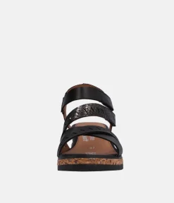 Remonte Stylish Black Strappy Wedge Sandals