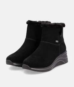 Remonte Stylish Black Suede Cold Weather Boots