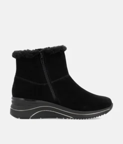 Remonte Stylish Black Suede Cold Weather Boots