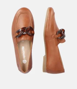 Remonte Stylish Brown Leather Slip On Shoe