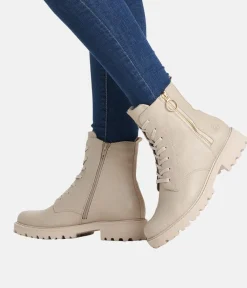 Remonte Stylish Chunky Cream Ankle Boots