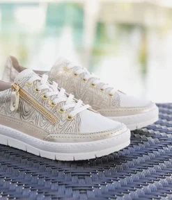 Remonte Stylish Gold Lace up Trainers