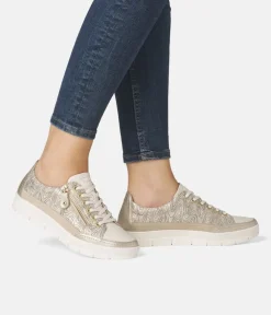 Remonte Stylish Gold Lace up Trainers