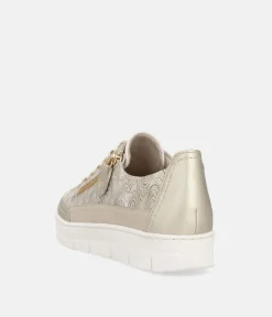 Remonte Stylish Gold Lace up Trainers