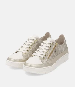 Remonte Stylish Gold Lace up Trainers