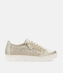 Remonte Stylish Gold Lace up Trainers
