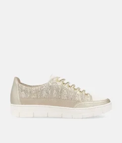 Remonte Stylish Gold Lace up Trainers