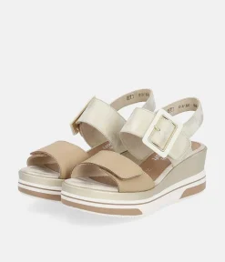 Remonte Stylish Metallic Wedge Sandal