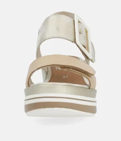 Remonte Stylish Metallic Wedge Sandal