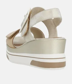 Remonte Stylish Metallic Wedge Sandal