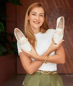 Remonte Stylish White Leather Slip On Shoe