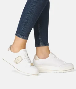 Remonte Stylish White/Gold Combi Trainers