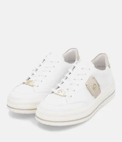 Remonte Stylish White/Gold Combi Trainers
