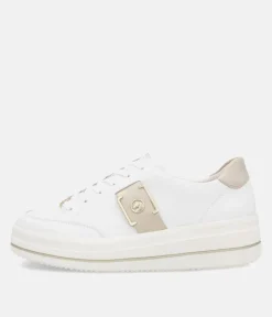 Remonte Stylish White/Gold Combi Trainers