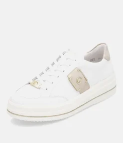 Remonte Stylish White/Gold Combi Trainers