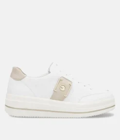 Remonte Stylish White/Gold Combi Trainers