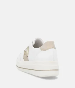 Remonte Stylish White/Gold Combi Trainers