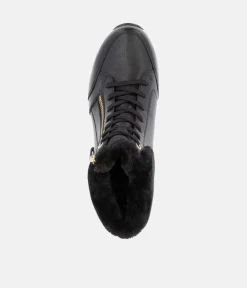 Remonte Stylish Wide Fit Black Wedge Sneakers