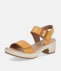 Remonte Sunshine Orange Leather Fashion Sandals