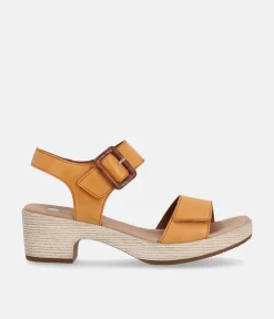 Remonte Sunshine Orange Leather Fashion Sandals