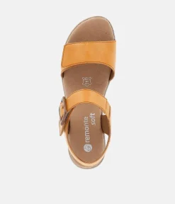 Remonte Sunshine Orange Leather Fashion Sandals