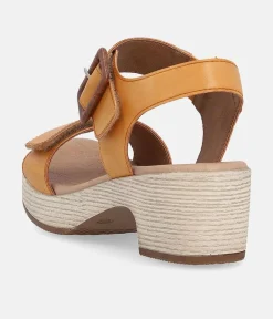 Remonte Sunshine Orange Leather Fashion Sandals