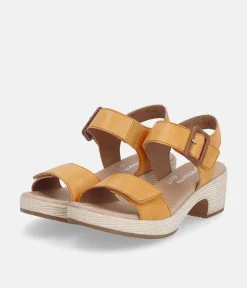 Remonte Sunshine Orange Leather Fashion Sandals