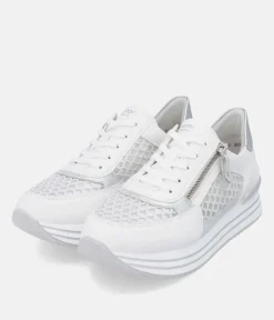 Remonte Super Stylish White Sporty Sneakers