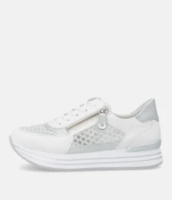 Remonte Super Stylish White Sporty Sneakers