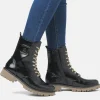 Remonte Trendy Black Patent Lace Up Boots