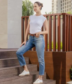 Remonte Trendy White/Gold Combi Trainers