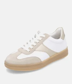 Remonte Trendy White/Gold Combi Trainers