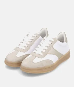 Remonte Trendy White/Gold Combi Trainers