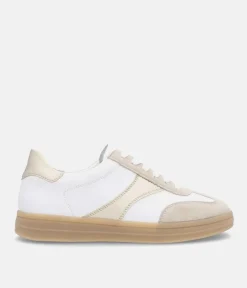 Remonte Trendy White/Gold Combi Trainers