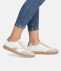 Remonte Trendy White/Gold Combi Trainers