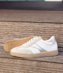 Remonte Trendy White/Gold Combi Trainers