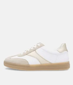 Remonte Trendy White/Gold Combi Trainers