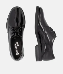 Remonte Versatile Black Patent Lace-Up Shoes
