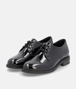 Remonte Versatile Black Patent Lace-Up Shoes