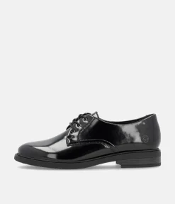 Remonte Versatile Black Patent Lace-Up Shoes