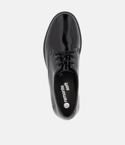 Remonte Versatile Black Patent Lace-Up Shoes