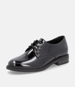 Remonte Versatile Black Patent Lace-Up Shoes