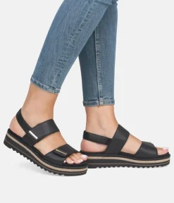 Remonte Versatile Black Wedge Sandal