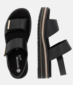Remonte Versatile Black Wedge Sandal