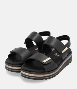Remonte Versatile Black Wedge Sandal